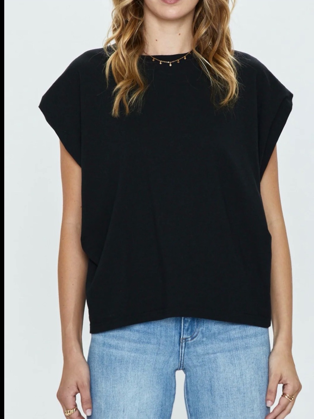 Pistola Trina tee Small Black Cap-Sleeve Boxy Tee